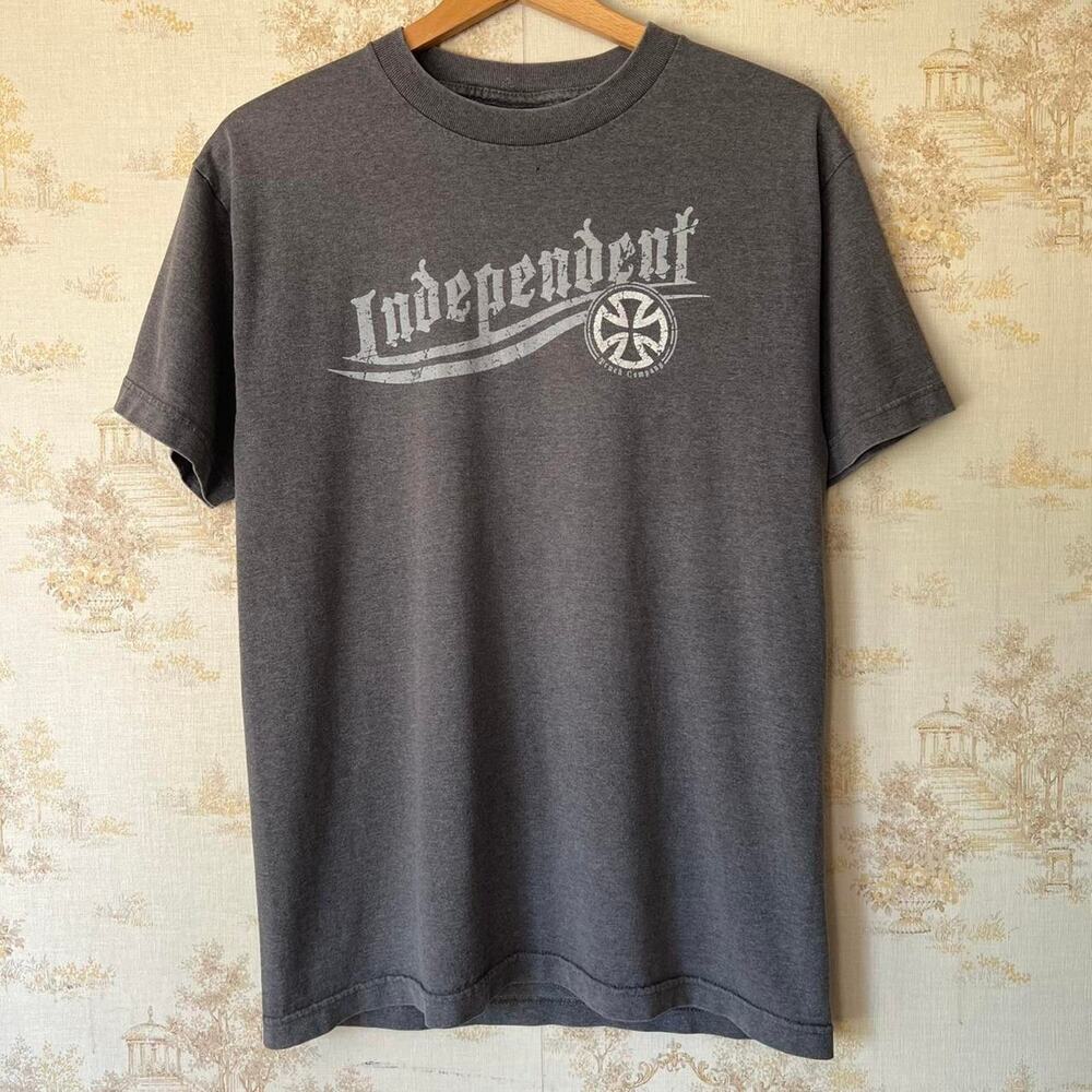 Y2K Independent Truck Co Graphic T-Shirt | Faded Gray Skate | Size M